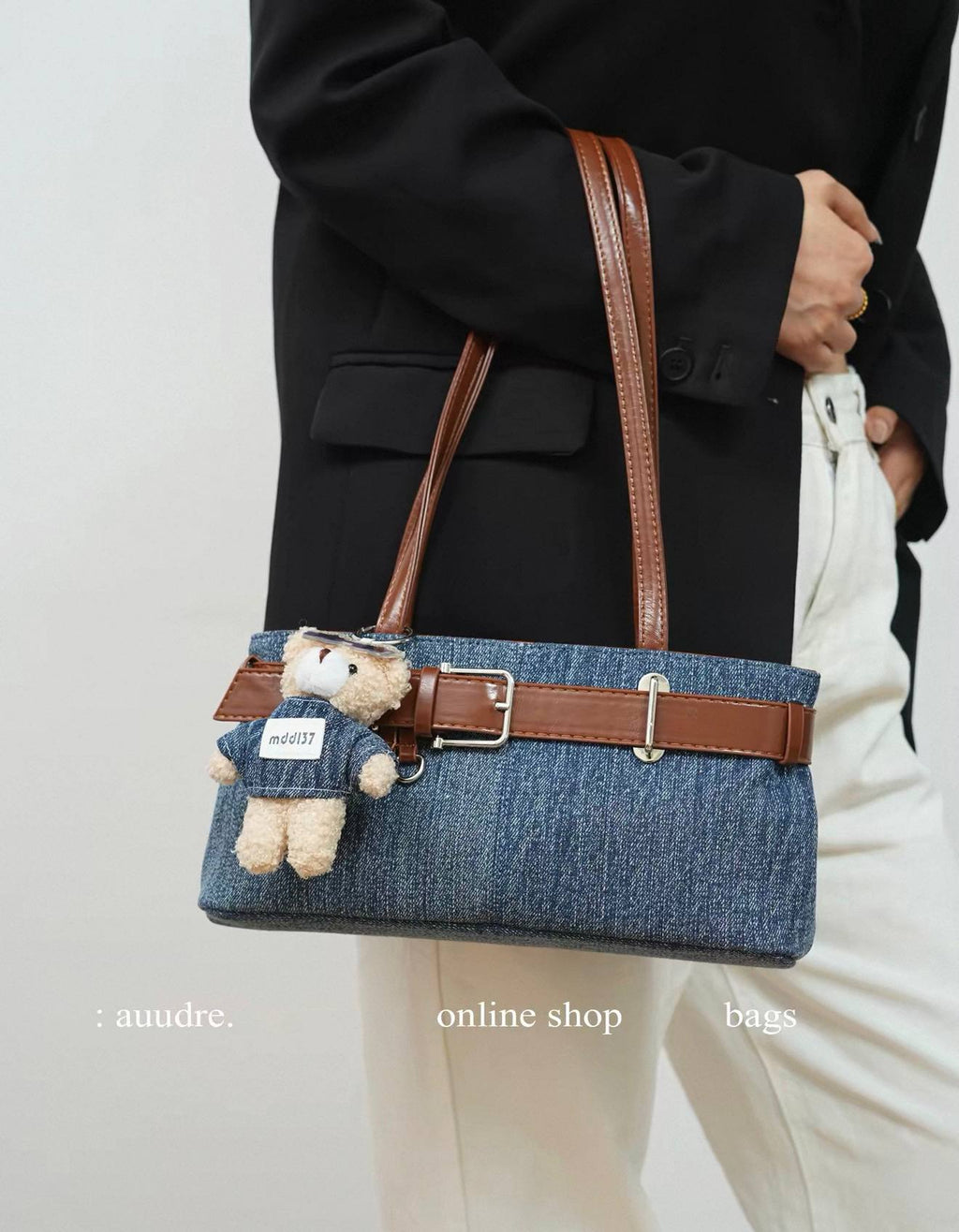 🧸🤎 حقيبة جينز بتفاصيل كيوت ولمسة فنتج مميزة