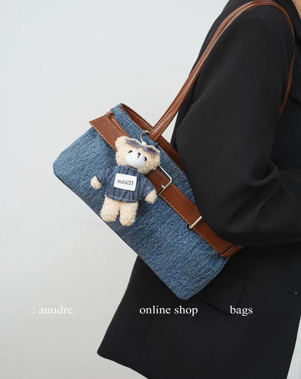 🧸🤎 حقيبة جينز بتفاصيل كيوت ولمسة فنتج مميزة